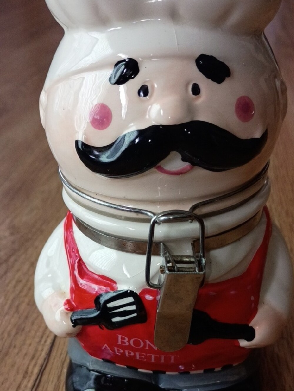 Vintage Boston Warehouse Ceramic Chef Hinged Canister Jar / Kitchen Decor - Picture 5 of 11